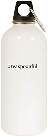 מוצרי Molandra TeasPoonful - 20oz hashtag בקבוק מים לבנים נירוסטה עם קרבינר, לבן