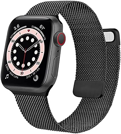רצועות שעון מתכת מגנטיות של Zuslab תואמות פס Apple Iwatch Milanese בסגנון 40 ממ, רשת נירוסטה מתכווננת רשת 2-מגנט-פיצול