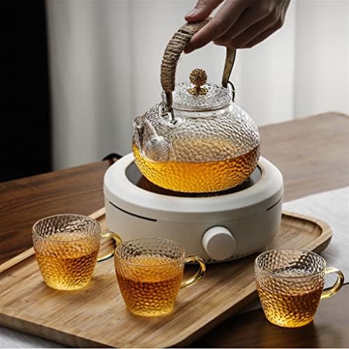 ZLXDP טמפרטורה גבוהה עמידה בפני קומקום זכוכית תנור כלי חרס חשמליים סט תה בודד יחיד סט תה תה פרח סט קומקום