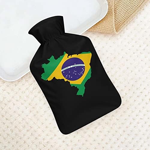 דגל ברזיל מפת בקבוקי מים חמים שקית מים חמים עם כיסוי חמוד לתקופת הקלה בכאב התכווצויות