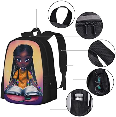 תרמיל בית ספר אפריקני ילדה שחורה תיקי ספר נייד נייד עמיד לטיולים לנשים לנשים בפיקניק נוער