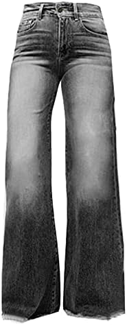 ג 'ינס קרוע ישר רגל ג' ינס לנשים מזדמן רופף אמצע מותן למתוח למשוך על ג ' ינס 2023 טרנדי רחב