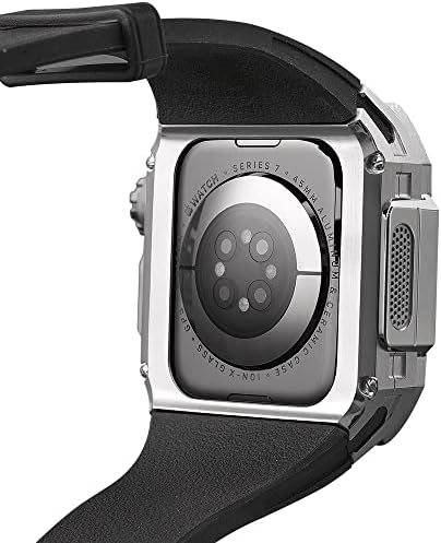 להקת סיליקון Eeomoik עבור צמיד Apple Watch 45 ממ ， מארז מגן מחוספס עם שריטות ， עבור IWatch Ultra