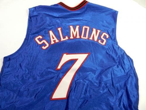 2002-03 פילדלפיה 76ers ג'ון סלמונס 7 משחק הונפק כחול ג'רזי 48 890 - משחק NBA בשימוש