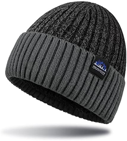 כפת כובעי גברים-תרמית צמר מרופד גולגולת כובע סרוג באזיקים כיפות חם עבה רפוי גולגולת כובעי לחורף חיצוני