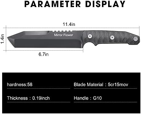 מראה פרח 6.7 שחור קצבי סכין, גבוהה פחמן פלדה חד חיצוני בישול סכין, מטבח קליבר או קמפינג ברביקיו סכין,