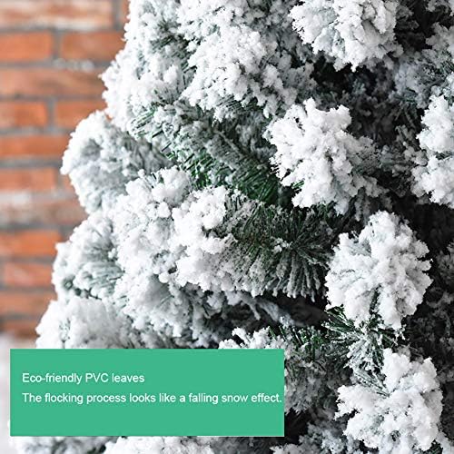 TOPYL 7.8ft שלג נוהר עץ חג המולד מלאכותי עם מעמד מתכת, יחידת קישוט עץ חג המולד דלוקס