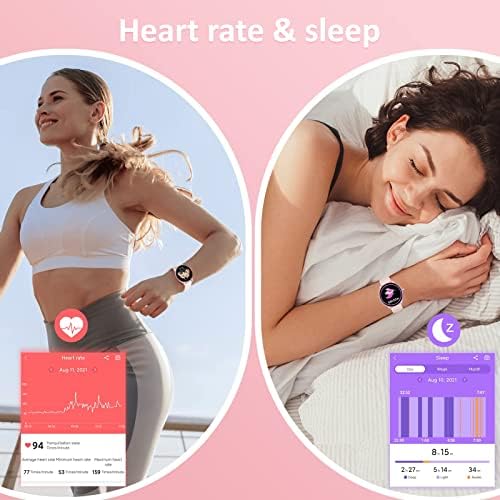 שעון חכם לנשים, Riversong Smartwatch עבור אנדרואיד ו- iOS Full Prant Becation Fitness Watch Watch עם דופק