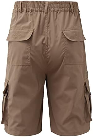 מכנסי מטען קצרים לגברים שרוך מותניים אלסטיים מותחים מכנסיים קצרים ספורט רופפים בכושר קל משקל קל