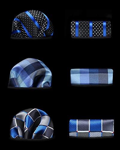 עניבות גברים עניבה ארוכה במיוחד וכיס מרובע סט 63 אינץ ' חבילת עניבה אוסף אריזת מתנה עניבה הרבה 3 יחידות