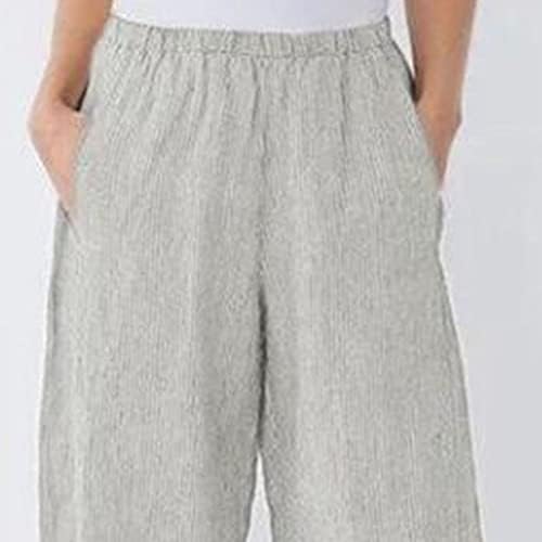 Maiyifu-GJ מודפסים לנשים מודפסים מכנסי רגל רחבים של קיץ המותניים המותניים המותניים חוף מכנסיים מכנסיים