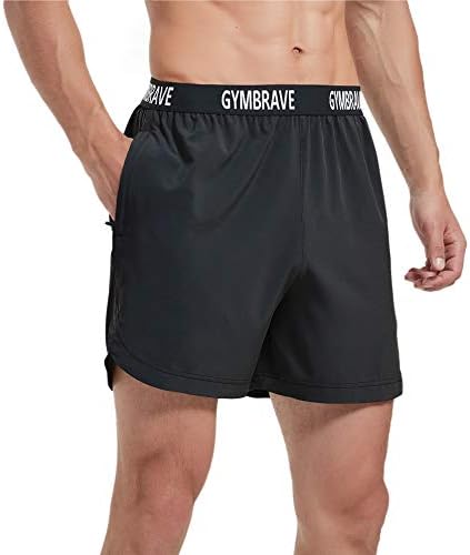 מכנסיים אתלטי של גברים גמרים בגודל 5 אינץ 'רצים מכנסיים קצרים קלים אימון אימון יבש מהיר קצר עם כיסי רוכסן
