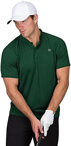 שלושה שישים ושש חולצות גולף נטולות צווארון לגברים - פולו שרוול קצר של גברים מזדמנים, קל משקל ונושם