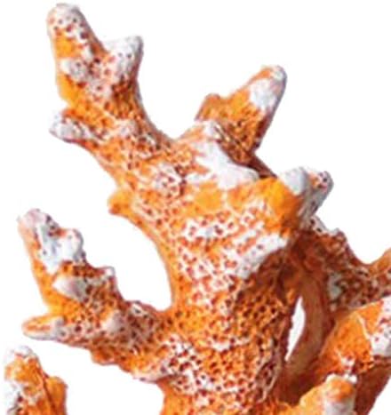 קישוט אלמוגים מלאכותי מתחת למים צמחי ים קישודים מלאכת שרף צמחי אקווריום קישוטי מיכל דגים אלמוגים - צהוב