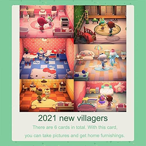 לחציית בעלי חיים אופקים חדשים ACNH Pack Pack Sanrio Big Card, 6 PCS RV Villager רהיטים תואמים עם מתג/מתג