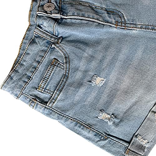 SCZWKHG נשים ג'ינס מכנסיים קצרים מזדמנים קיץ מותניים גבוהים קרועים מכנסיים קצרים ג'ין סקסית במצוקה נתיחה