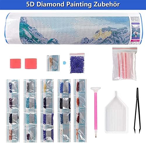 ערכות ציור יהלומים למבוגרים/ילדים 5D DIY Diamond Art Paint עם אמנות יהלום עגול מלא פרחים לבנים נקודות יהלום