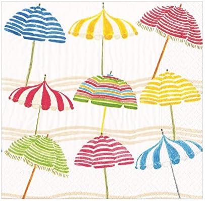 קספרי חוף מטריות נייר אורח מגבת מפיות, שתי חבילות של 15