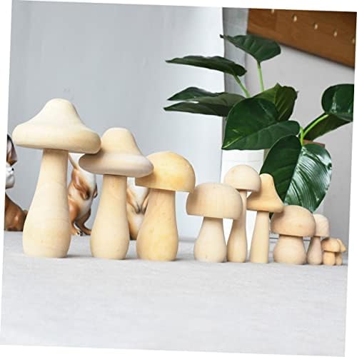 פבומוטו צעצועי עץ 45 יח 'פטריות פטריות עץ קטנות צורת תפאורה ביתית צורה פטריות פטריות עץ ציוד אמנות ציוד