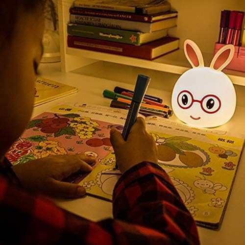 תינוק ילדים לילה אור סיליקון ארנב מנורת צבע שינוי נשימת אור לילדים