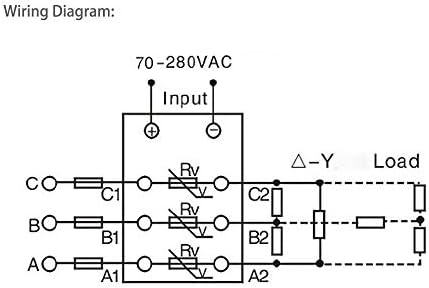 ממסר מצב מוצק של ATO, 3 שלב, SSR-120AA, 120A 70-280V AC ל- AC, מתג חציית אפס, מחוון LED