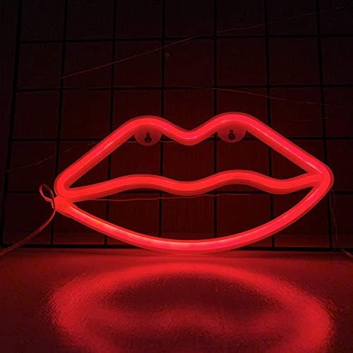 שפתיים אדומות ניאון שלטי ניאון LED שפתיים אורות סימן ניאון לילה אור אור עכבר בצורת עכבר חמוד