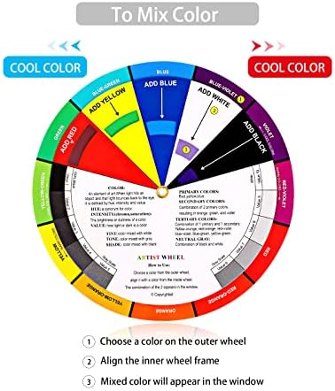 10 חתיכות צבע צבע גלגל תרשים עבור אמן ילדים צבע ערבוב למידה מדריך אמנות הוראה ברמה כלי צבע הרמוניה גלגלים