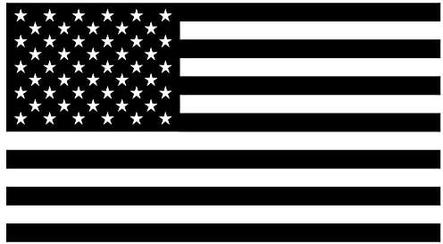 מדבקות דגל אמריקה של ארצות הברית בשחור לבן 2x מדבקות דגל 5x3 אינץ 'שחור מדבקות