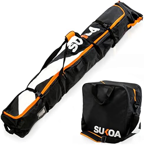 תיק סקי ושקית מגף סקי משולבת לטיולי אוויר ללא דחיפה - תיקי מזוודות סקי לציוד נסיעות שלג - מארז סקי