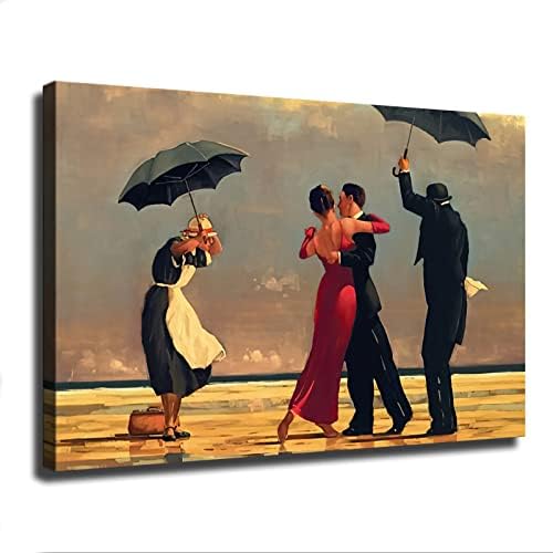 המטריה של האטלר ג'ק וטריאנו המטריאנו אהבה רוקדת חוף פוסטר גשם פוסטר בד הדפס אמנות קיר קישוט