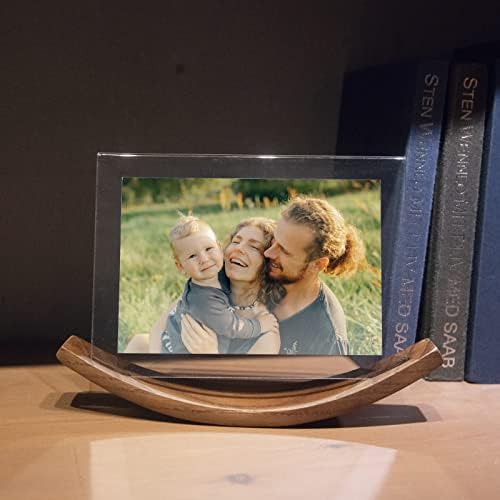 BestRade 5x7 מסגרת תמונה אופקית מסגרת צילום מעץ כפרי מוצק עם בסיס עץ אגוז וכיסויי זכוכית אקרילית בהגדרה גבוהה