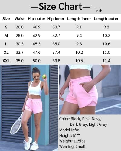 מכנסיים קצרים של Mancreda לנשים עם כיסי רוכסן של אניה אימון אלסטי אימון אתלטית מכנסי כושר יוגה