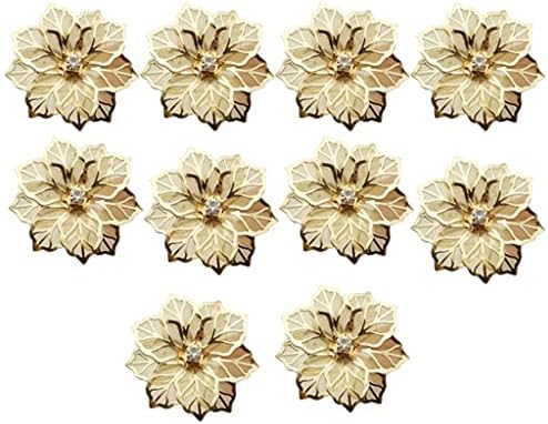 LEPSJGC 60 יחידות עיצוב פרחים מפיות מפיות מתכת מפית זהב אבזם מפית מפית מחזיק טבעת