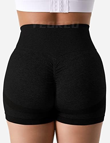 Yeoreo נשים מקצועיות אימון מכנסיים קצרים 3.6 מכנסיים קצרים מקצרים חלקים עם מותניים גבוהים קווי מתאר כושר יוגה