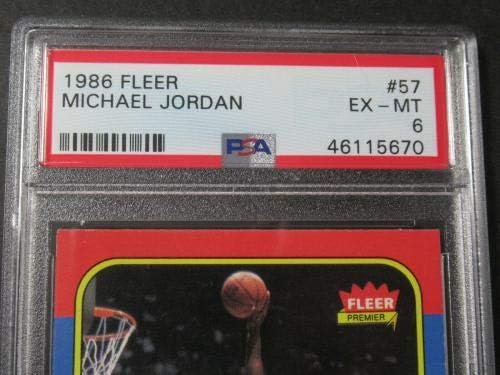 1986 Fleer 57 Michael Jordan Rookie RC PSA 6 - כדורסל קלפי טירון