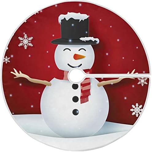 Oarencol חג המולד שלג שלג פתית שלג אדומה חצאית עץ חג המולד חורף 36 אינץ