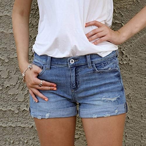 מכנסיים קצרים של ג'ינס עם מותניים גבוהות לנשים נשים חדשות ג'ינס קצרים ג'ינס ג'ינס כיסים נשיים שוטפים