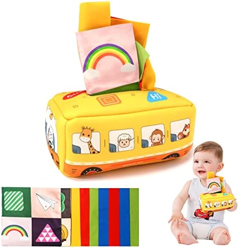 צעצועי קופסת רקמות חושית של מונטסורי: צעצועי מושב מכונית קמטים רכה 6-12 9-12 חודשים 4 7 8 תינוקת לימוד יילוד 0-6
