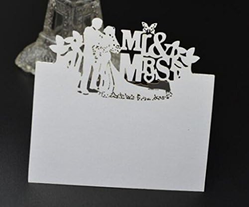 כרטיס מקום נייר אירועים נישואי 50 שניות חתן הכלה מר וגברת צורת שולחן חג בעל כרטיס שם אורח