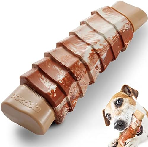צעצוע לעיסת כלבים של נוציולה לעיסות אגרסיביות, טעם בקר בקר אמיתי, צעצוע ניילון וגומי עמיד ליותר מ -30 קילו
