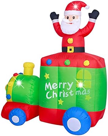 Pifude אב חג המולד חג המולד לחג המולד מתנפח סנטה קלאוס עם צעצועי רכבת לחג המולד קישוט חיצוני