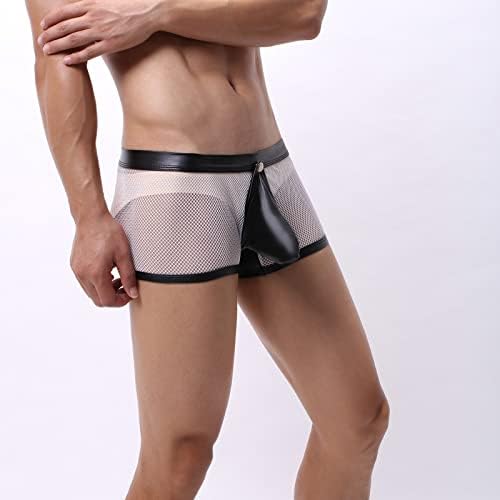תחתונים סקסיים של גברים קירור קירור נושם רשתות בוקסר גזעים התחתונים חלולים תחתונים סיסי הלבשה תחתונה