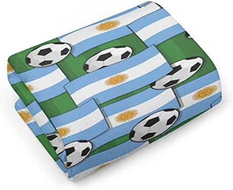 דפוס כדורגל בכדורגל של ארגנטינה מגבת כביסה מגבת 28.7 x13.8 מטליות פנים סיבים סופרים מגבות סופגות מאוד מגבות