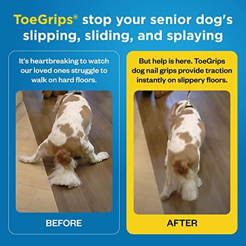 Toegrips הגדול של דר בוזבי לכלבים - משיכה מיידית על רצפות עץ/עץ קשה - הקלה נגד החלקה נגד כלבים