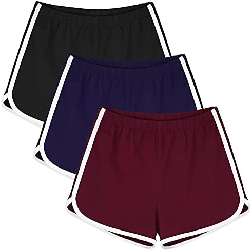 מוטרטו 3 חבילות מכנסי ספורט כותנה מכנסיים קצרים אתלט