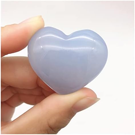 Binnanfang AC216 1PC טבעי גדול כחול כחול כלדוני בצורת לב גביש אבן חן אבן