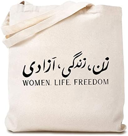 Tsiiuo נשים נשים חיים חופש מכתב מדפיס קנבס תיק תיק מחאה על תיק קניות אסתטי לשימוש חוזר מתנות מצחיקות