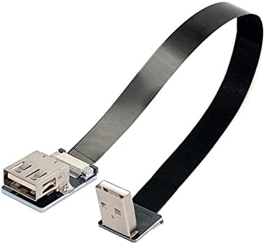 xiwai 1M Down זווית USB 2.0 סוג-A זכר לנקבה נתוני הרחבה כבל FPC שטוח רזה עבור FPV ודיסק וסורק ומדפסת