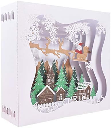 ABOOFAN 1PC חג המולד 3D תלת מימד נייר יצירתי בעבודת יד לחג המולד מסיבת עץ עץ