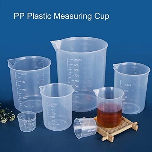 כוסות מדידה של יוטגוס 100 מל/3.38oz pp פלסטיק בוגרת כוסית שקופה לנוזלי מטבח מעבדה 4 יחידות